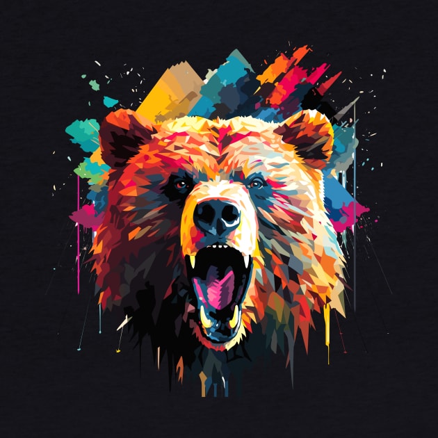 Grizzly Bear Animal Freedom World Wildlife Wonder Abstract by Cubebox